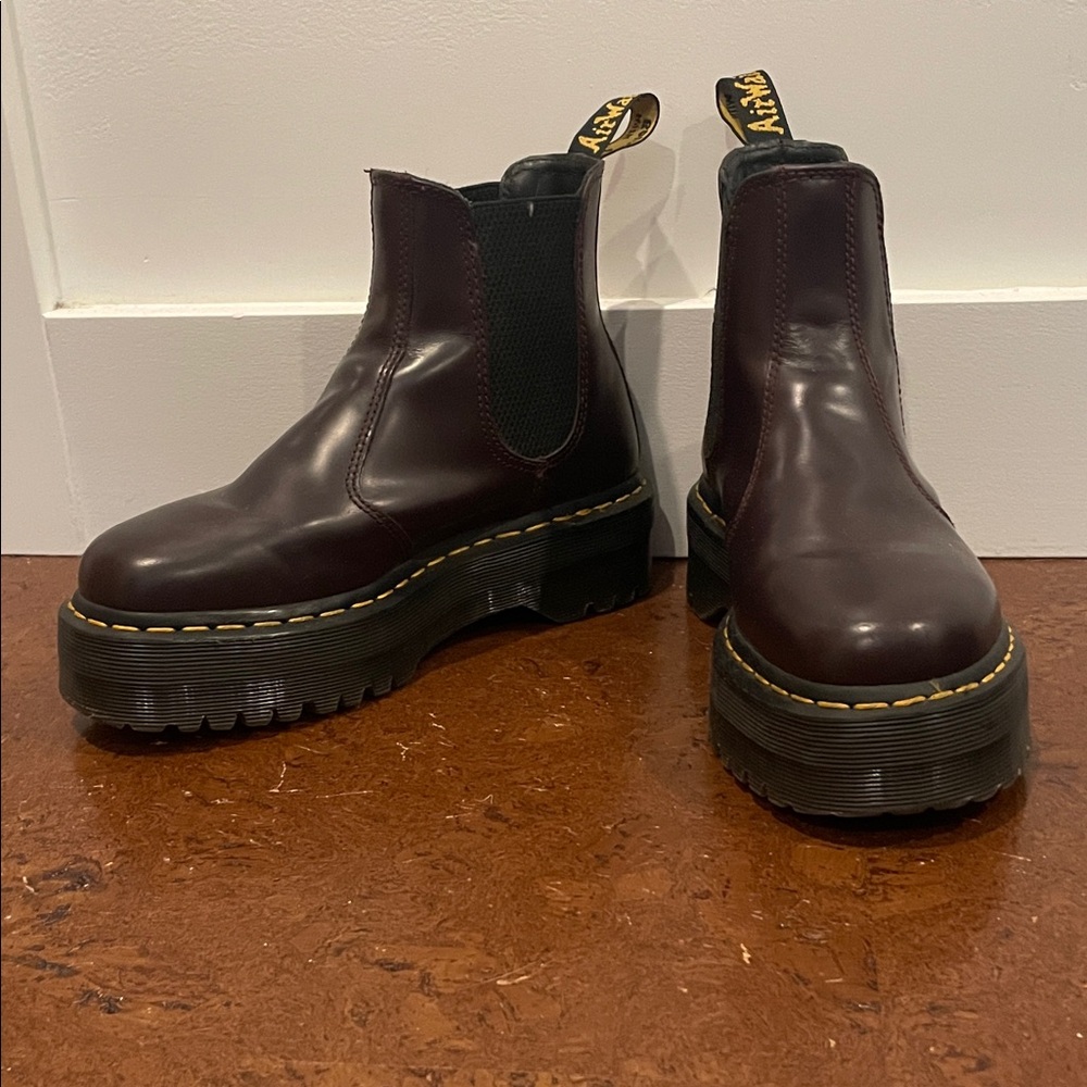 Dr. Martens Burgandy Leather Chelsea Boots